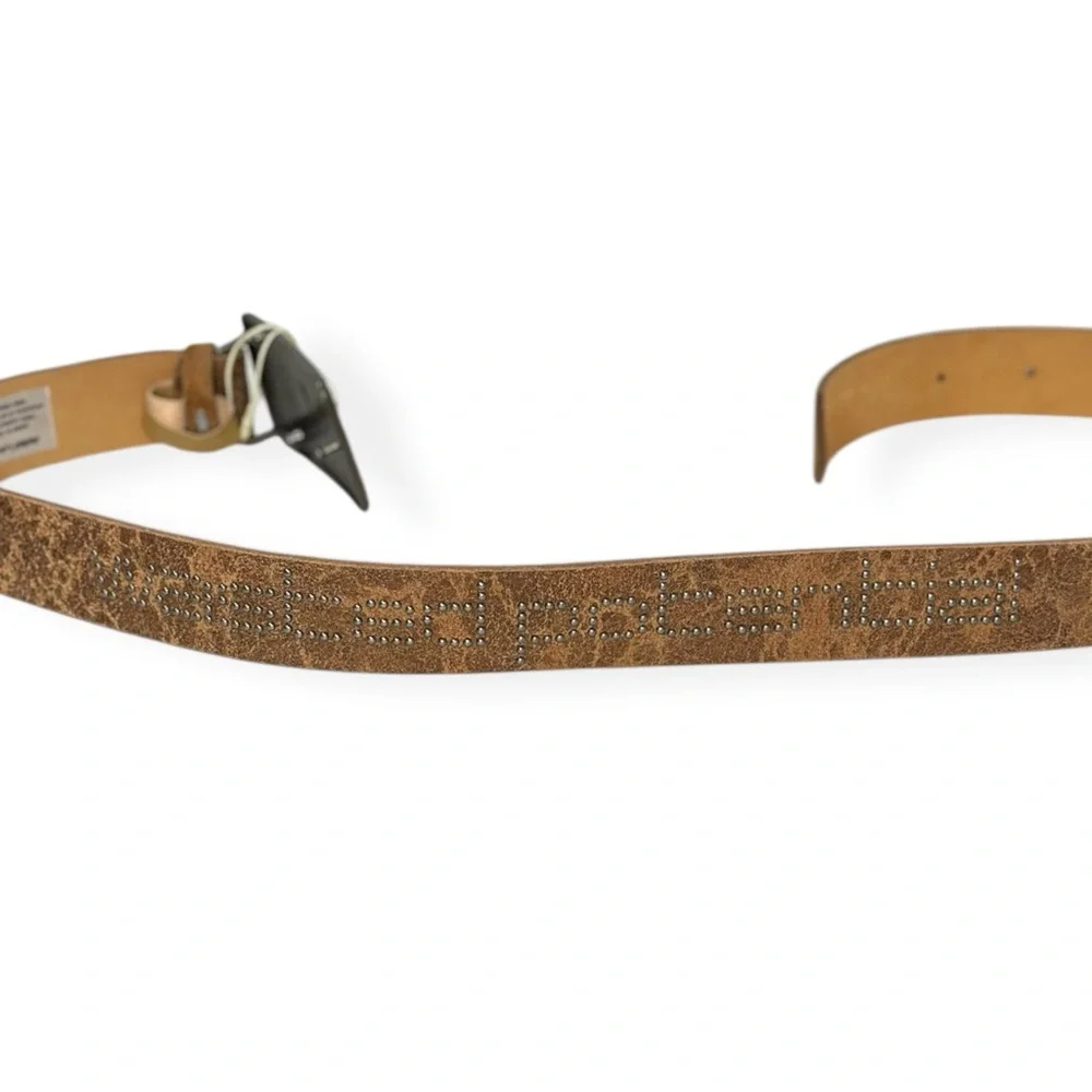 JADED LONDON Wasted Potential Club Leather Belt, Brown, OS
